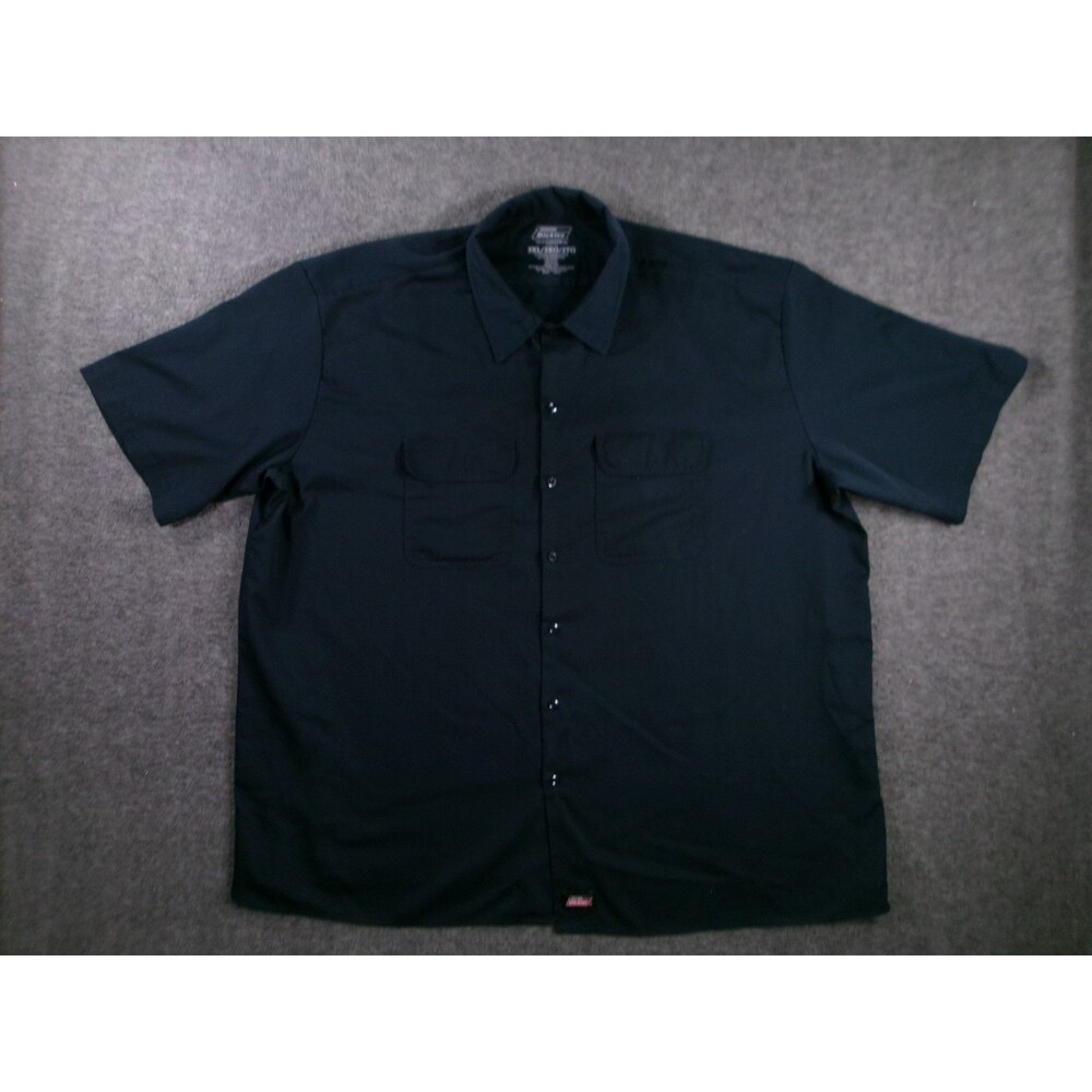 Dickies Shirt Men 3XL Navy Temp Control Cooling Work Utility Short Sleeve Button